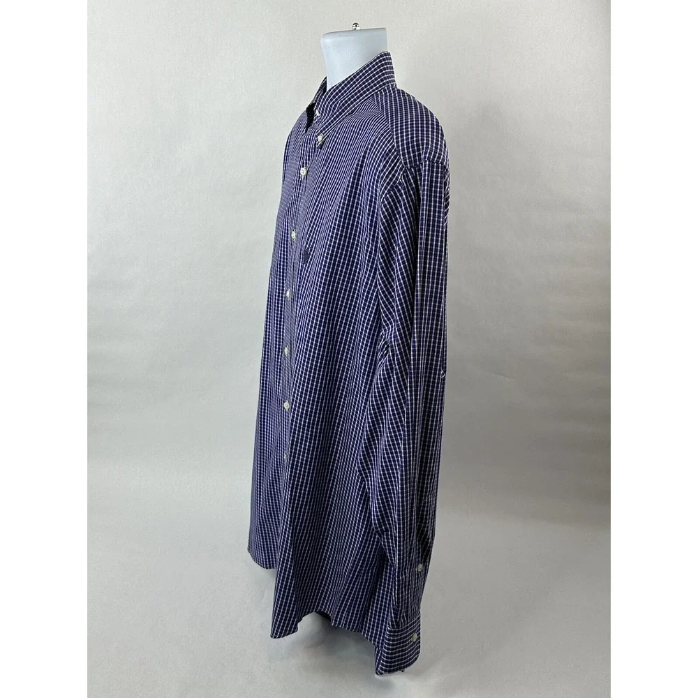VINTAGE Ralph Lauren Button Up Shirt 16.5 34/35 Yarmouth‎ Purple Check